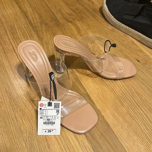 Zara nude heels size 38 never worn 7.5